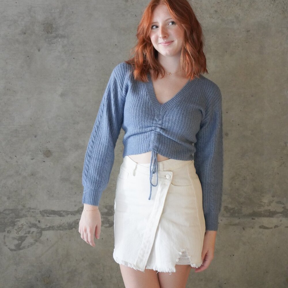 Asymmetric Denim Skirt